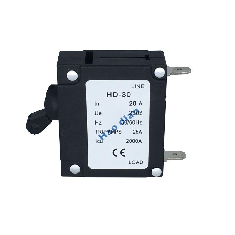 好電保護開關(guān)HD-30系1P/20A磁力液壓設(shè)備保護電磁式斷路器插腳