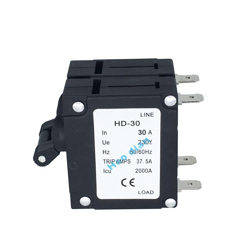 過載保護開關(guān)HD-30系2P/30A磁力液壓設(shè)備保護電磁式斷路器插腳