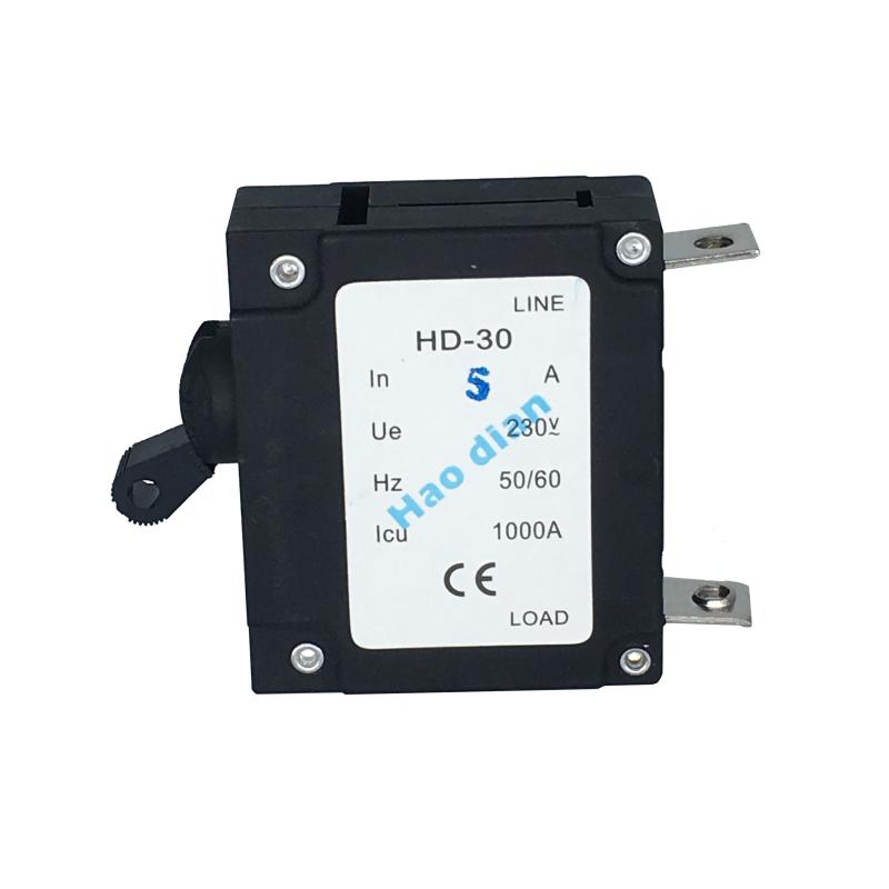 磁力液壓電磁塑殼斷路器HD-30系1P/5A 液壓 設(shè)備保護電磁式斷路器